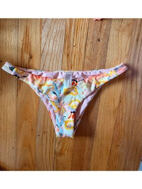 Fella Pink Floral Textured Bikini Bottom Small